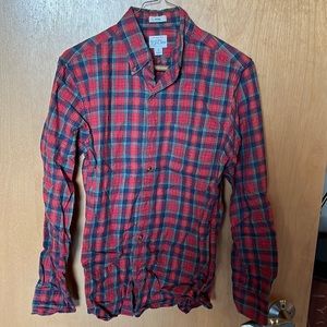 J. Crew plaid, brushed twill shirt